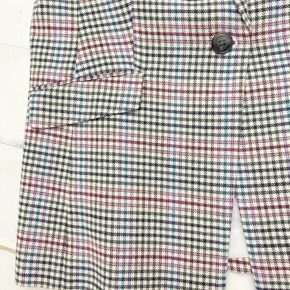 Talbots Notched Collar Single Breasted Wool Blend Houndstooth Blazer size 10 - Picture 13 of 14